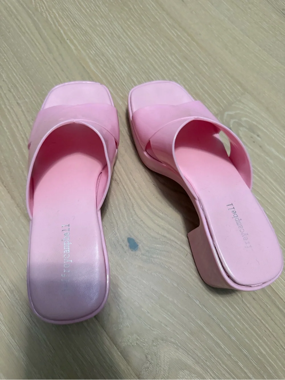 Jeffrey Campbell Baby Pink Jelly Block Heel Slides - 8 - Barbiecore Y2K 90s